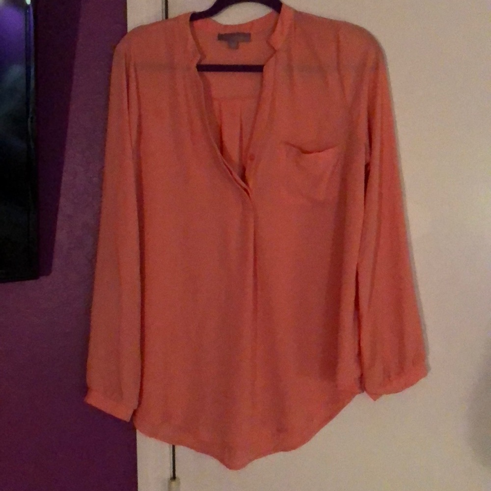 Peach long sleeve blouse